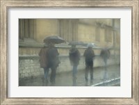 Framed Walking in the rain, Oxford University, England