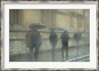 Framed Walking in the rain, Oxford University, England