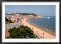 Framed Aerial of Beach, Scarborough, North Yorkshire, England