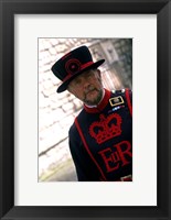 Framed Beefeater at the Tower of London, London, England