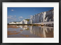 Framed Seven Sisters Chalk Cliffs, Birling Gap, East Sussex, England