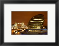 Framed Tower Bridge, City Hall, London, England