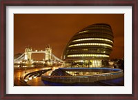 Framed Tower Bridge, City Hall, London, England