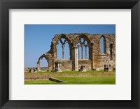 Framed Whitby Abbey ruins (built circa 1220), Whitby, North Yorkshire, England