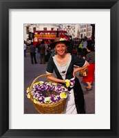Framed Flower Vendor, London, England