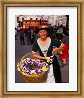 Framed Flower Vendor, London, England