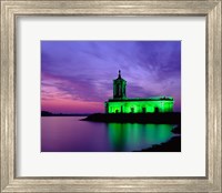 Framed Church at Rutland Water at Sunset, Leicestershire, England
