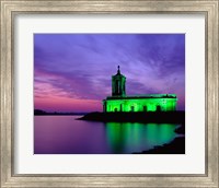 Framed Church at Rutland Water at Sunset, Leicestershire, England