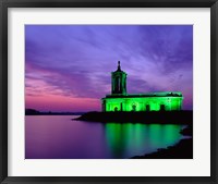 Framed Church at Rutland Water at Sunset, Leicestershire, England