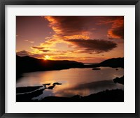 Framed Derwent Water in Lake District National Park, Cumbria, England