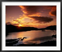 Framed Derwent Water in Lake District National Park, Cumbria, England