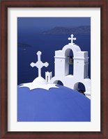Framed Dome and Crosses of Greek Church, Santorini, Greece