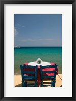 Framed Greece, Aegean Islands, Samos, Waterfront caf?