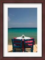 Framed Greece, Aegean Islands, Samos, Waterfront caf?