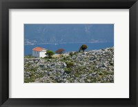 Framed Agia Sofia Church and Ithaki Landscape, Karia, Kefalonia, Ionian Islands, Greece