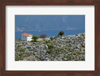 Framed Agia Sofia Church and Ithaki Landscape, Karia, Kefalonia, Ionian Islands, Greece