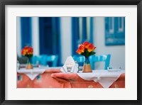 Framed Cafe Table, Kokkari, Samos, Aegean Islands, Greece
