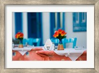 Framed Cafe Table, Kokkari, Samos, Aegean Islands, Greece