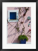 Framed Detail of Pastel Condo, Assos, Kefalonia, Ionian Islands, Greece