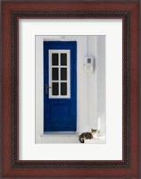 Framed Greece, Aegean Islands, Samos, Door, Cat