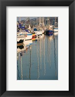 Framed Sailboat Reflections, Southern Harbor, Lesvos, Mithymna, Northeastern Aegean Islands, Greece