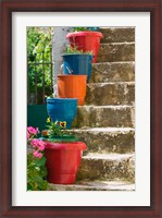 Framed Staircase with Flower Planters, Fiskardo, Kefalonia, Ionian Islands, Greece