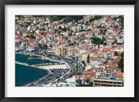 Framed Town View with Harbor, Vathy, Samos, Aegean Islands, Greece
