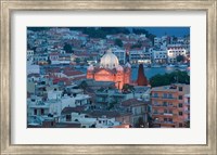 Framed Waterfront View of Southern Harbor and Agios Therapon Church, Lesvos, Mytilini, Aegean Islands, Greece