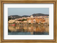 Framed Waterfront View of Southern Harbor, Lesvos, Mithymna, Northeastern Aegean Islands, Greece