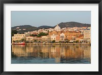 Framed Waterfront View of Southern Harbor, Lesvos, Mithymna, Northeastern Aegean Islands, Greece