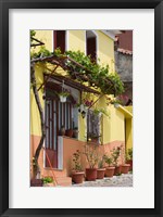 Framed Yellow House, Agiasos, Lesvos, Mytilini, Aegean Islands, Greece