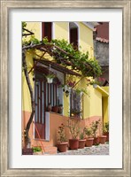 Framed Yellow House, Agiasos, Lesvos, Mytilini, Aegean Islands, Greece