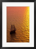 Framed Big masked sailboat, Oia, Santorini, Greece