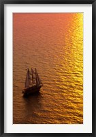 Framed Big masked sailboat, Oia, Santorini, Greece