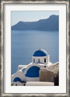 Framed Blue church dome, Oia, Santorini, Greece
