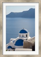Framed Blue church dome, Oia, Santorini, Greece