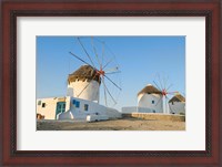 Framed Mykonos, Greece Famous five windmills at sunrise