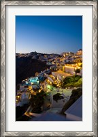 Framed White Buildings at Night, Fira, Santorini, Greece