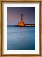 Framed Greece, Crete, Chania, Harbor, Venetian Lighthouse