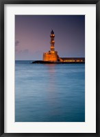 Framed Greece, Crete, Chania, Harbor, Venetian Lighthouse