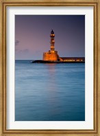 Framed Greece, Crete, Chania, Harbor, Venetian Lighthouse