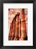 Framed Church Steeple with Evening Light Rays, Santorini Island, Thera, Aegean Sea, Greece