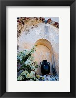 Framed Pottery and Flowering Vine, Oia, Santorini, Greece