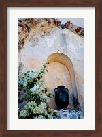 Framed Pottery and Flowering Vine, Oia, Santorini, Greece