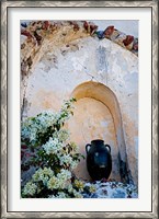 Framed Pottery and Flowering Vine, Oia, Santorini, Greece