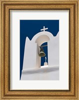 Framed Church Bell Tower against Dark Blue Sky, Santorini, Greece