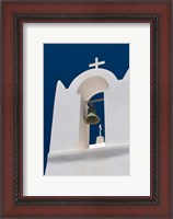 Framed Church Bell Tower against Dark Blue Sky, Santorini, Greece