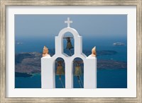Framed Greece, Santorini White Church Bell Tower