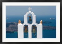 Framed Greece, Santorini White Church Bell Tower