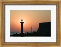 Framed Greece, Dodecanese, Stag Columns, Mandraki Harbor